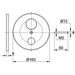 EICHELBERG Wandrosette 440433 für Unterputz-Wannenbatterie MultiFlow chrom, 44043326 44043326