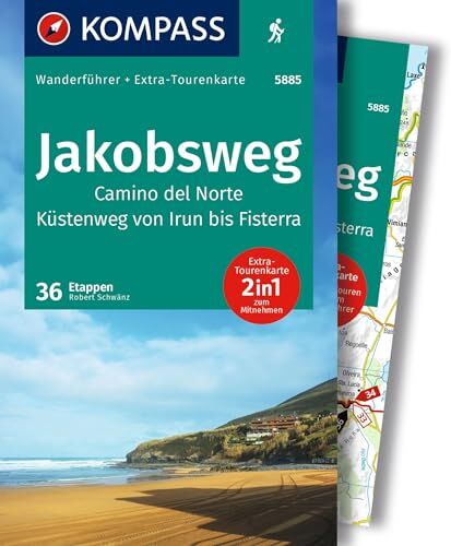 KOMPASS Wanderführer Jakobsweg Camino del Norte, 36 Etappen mit Extra-Tourenkarte: GPS-Daten zum Download - Preis vom 18.10.2026 15:28:09 h