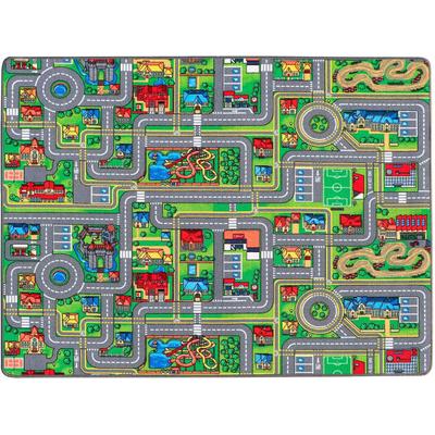 Kinderteppich "Spielteppich STREETS, Made in Belgium", bunt, B:95cm H:5mm L:133cm, Polyamid, PRIMAFLOR-IDEEN IN TEXTIL, Teppiche, Kinderteppich, Straßen-Teppich, Straßenbreite ca. 9 cm, Kinderzimmer
