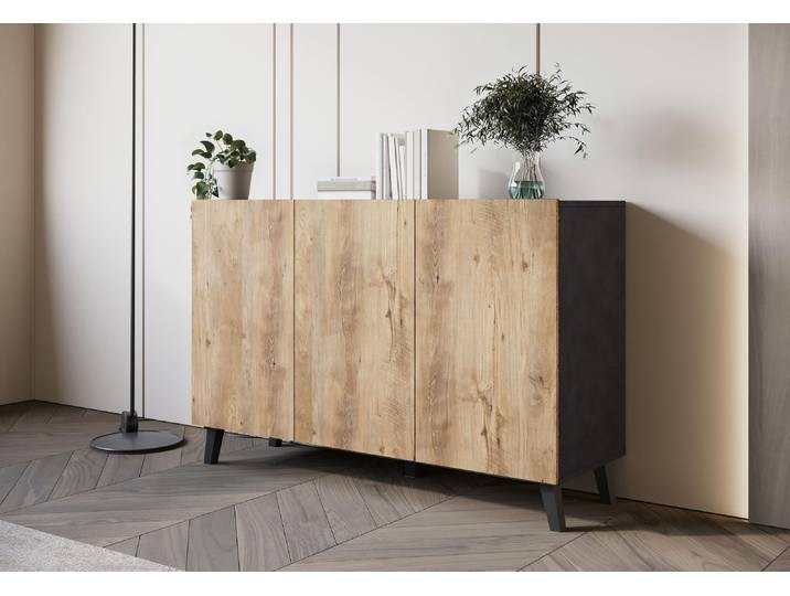 Grande commode avec portes DARION - finition matière/noyer