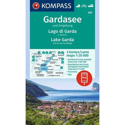 KOMPASS Wanderkarten-Set 697 Gardasee und Umgebung - Lake Garda and its surroundings - Lago di Garda e dintorni (3 Karten) 1:35.000, Sonstige von ,