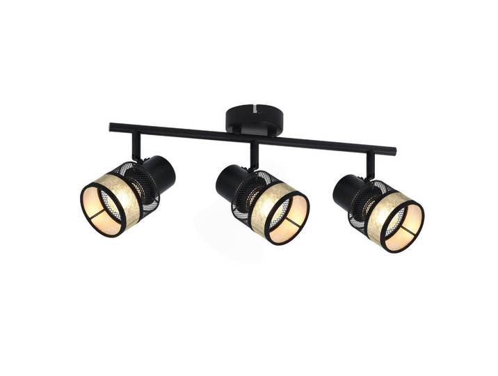 ZMH Deckenleuchte Rhythmus 3flammig 53/10/18 cm, Schwarz, Metall, E27, 10x18x53 cm, Lampen & Leuchten, Innenbeleuchtung, Spots & Strahler, Deckenspots