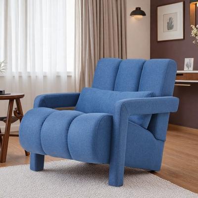 "27.5"" Linen Accent Chair with Pillow and Ergonomic Design and High-Density Foam"