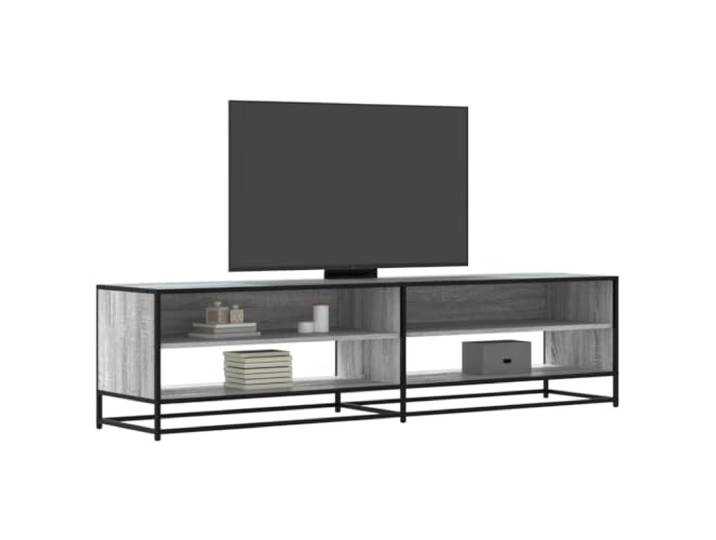 HEFZGDB TV-Schrank Grau Sonoma 180,5x40x46 cm Holzwerkstoff mit Metallgestell, Stauraum für Elektronik und Medien, stabile Oberplatte, langlebiges Wohnzimmer Möbelstück