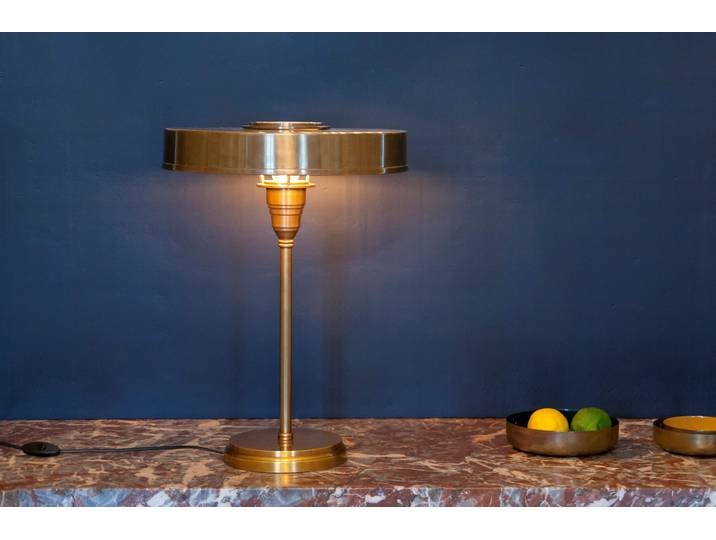 Lampe industrielle design vintage de table en laiton doré Amber