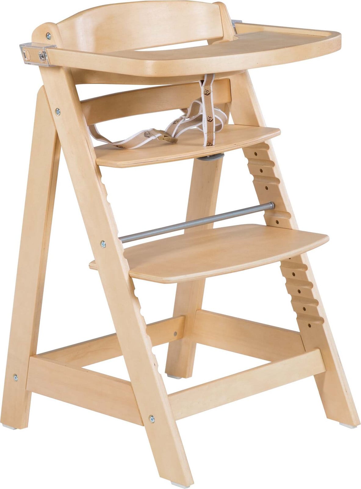 ROBA Kinderstoel SIT UP CLICK & FUN met afneembaar eetblad en verstelbare hoogte, Natuurlijk Hout