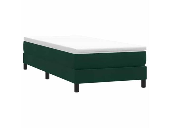 KTHLBRH Boxspringbett ohne Matratze dunkelgrün 80 x 220 cm Samt Lattenrost inklusive, stabile Beine, weicher Stoff, einfache Montage