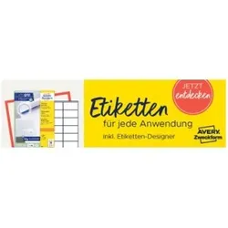 AVERY Zweckform Stick+Lift Etiketten, 45,7 x 21,2 mm, weiß