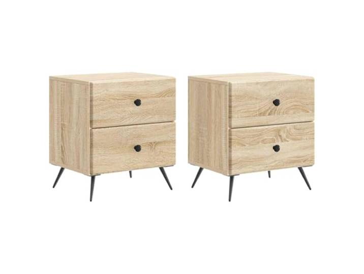 RJPLMFV Nachttisch, 2 Stück, Sonoma-Eiche, 43 x 34,5 x 47,5 cm Robuste Konstruktion, große Aufbewahrungsfächer, einfach zu montieren, einfache Wartung