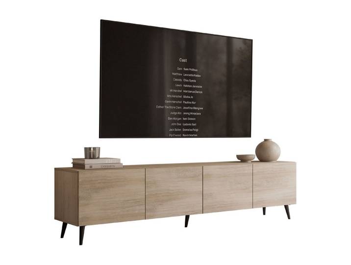Lookway TV-Schrank COLGANTE TRAVERTIN 200 cm mit Füßen 200x46/49x40 cm