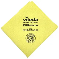 Microfasertuch Vileda PURmicro Active 38 x 35cm gelb PUR beschichtet, leistungsstark & gute Flüssigkeitsaufnahme