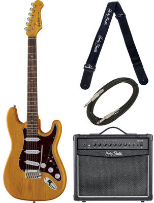 Harley Benton ST-90SA Swamp Ash DLX Bundle Natur matt