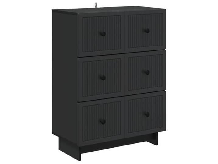 Heofavd Schubladenschrank Schwarz 66x34,5x90 cm Kommode mit 3 Schubladen