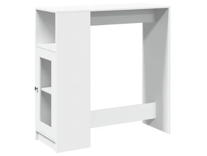Roanoer Bartisch mit 3 Fächern Weiß 101x40x103,5 cm Hochtisch Kompakter Tresentisch für Küche und Essbereich: 3 offene Ebenen bieten geordneten Platz für Geschirr und Flaschen.