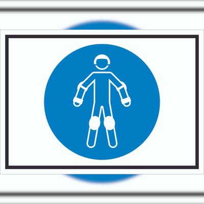 HB-Druck Schutzausrüstung für Rollsport benutzen Symbol Schild A5 (148x210mm)