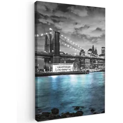 LEINWANDBILD New York - Skyline - Stadt - Blau Deko XXL 80x120 cm