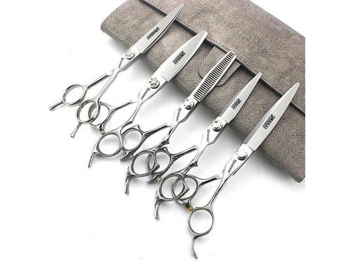 Haarschneide-Set 5-teilig 6/7 Zoll, Silberfarben, Metall, 6x1x17.7 cm, Freizeit & Co, Wellness & Gesundheit, Körperpflege