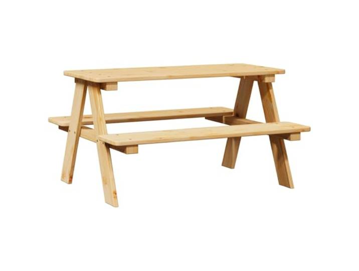 vidaXL Kindertafel met banken 90x79,5x50 cm massief hout
