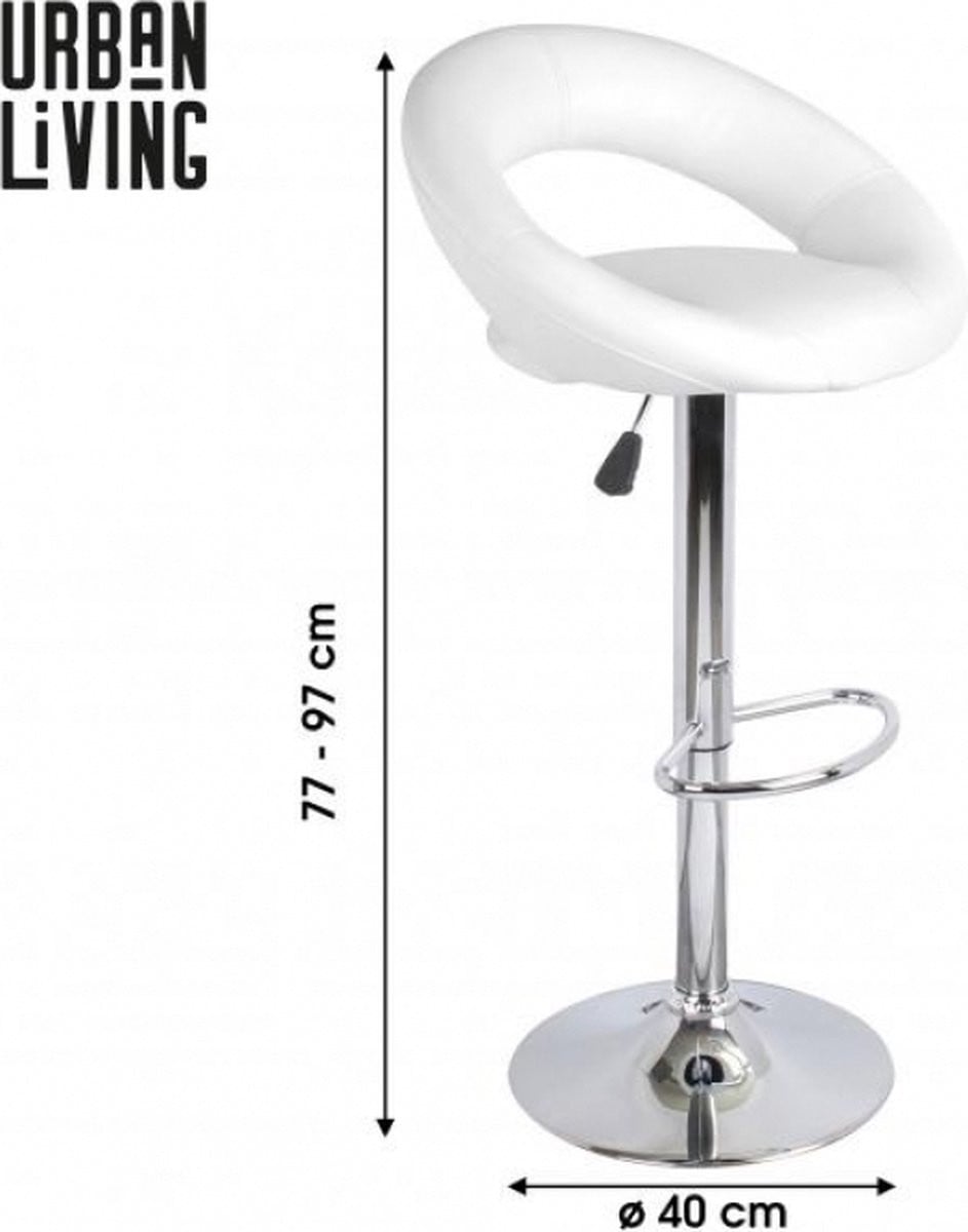 Set van 2 We Love witte PU-barkrukken