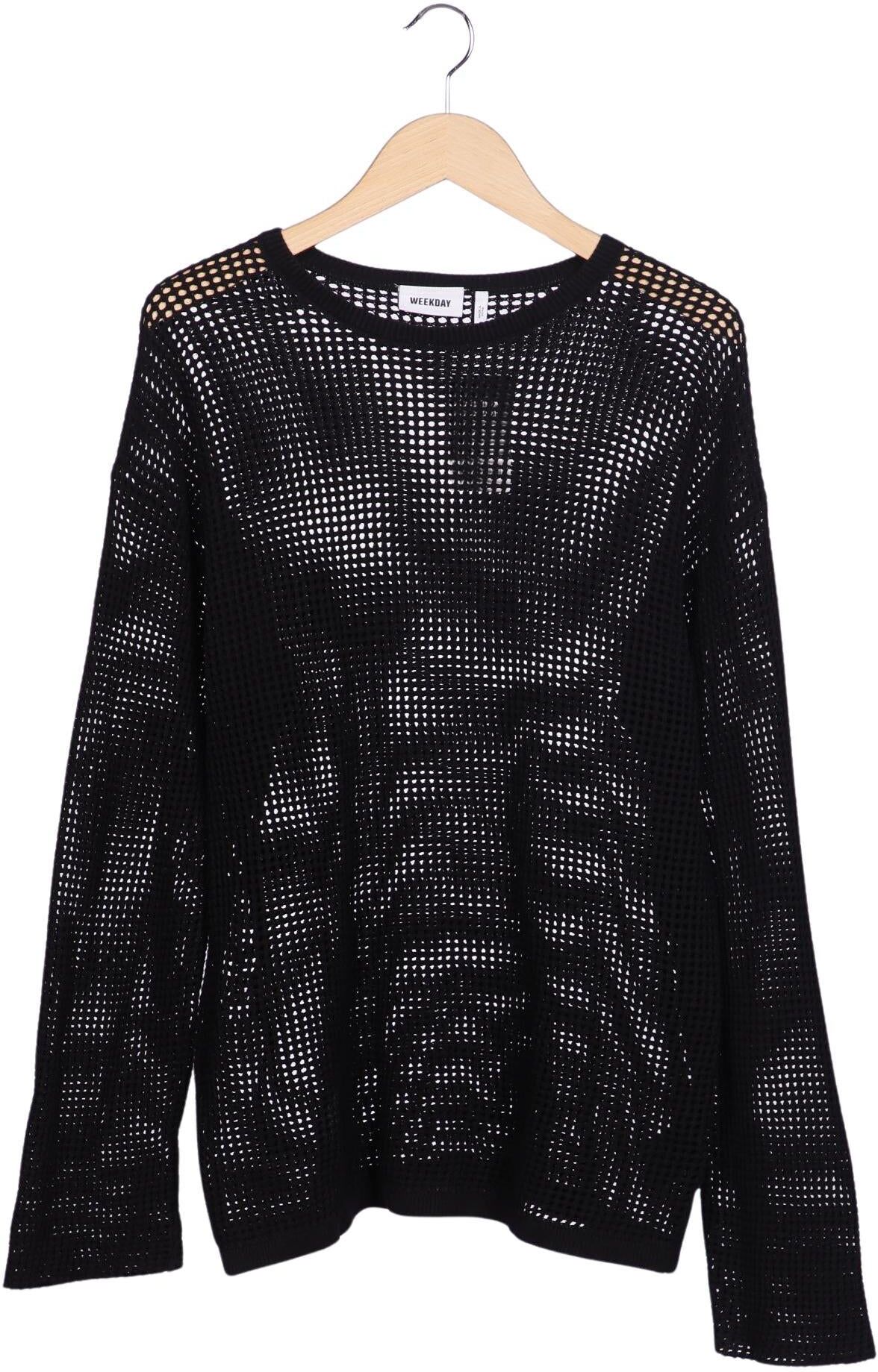 Weekday Damen Pullover, Schwarz, Gr. S, Baumwolle - Second Hand