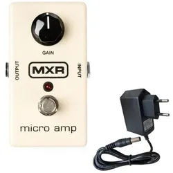 Mxr Effekgerät M133 Micro Amp Booster Pedal mit Netzteil (Bass, Gitarre), Effektpedal, Weiss