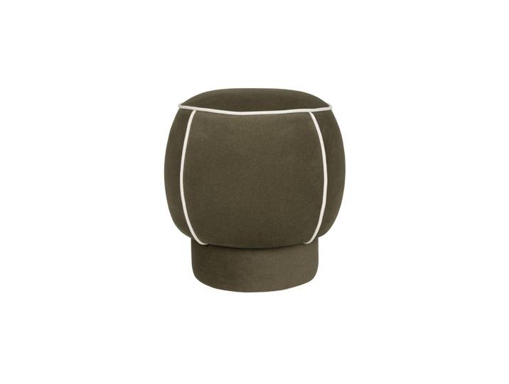 Repose-pied Et Pouf\, Pouf Marina\, Assise Compacte Et Design Vert En Fabric\, Boite A Design