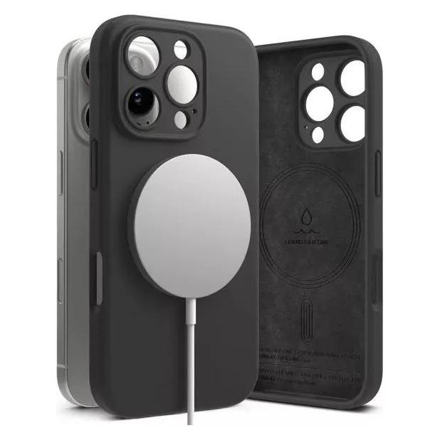 Ringke Case for iPhone 16 Pro SILICONE MAGNETIC BLACK (Apple iPhone 16 Pro) (8809961789946)