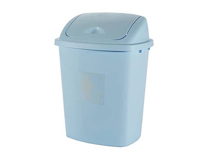 9bbhfJw4R Haushaltsmülleimer Große Schaukelabdeckung for Mülleimer, Schulküche, Kantine(Light blue)