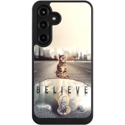 Nivocase Hülle für Samsung Galaxy S25+ Handyhülle NIVOcore Case Schwarz Motivation Tiere Tiger (Samsung Galaxy S25+), Smartphone Hülle, Schwarz