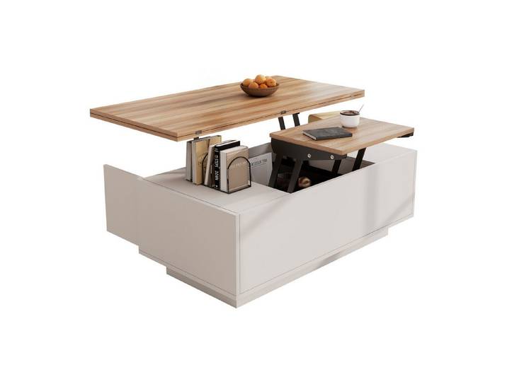 MC Star Couchtisch mit Doppel-Hebemechanismus, verstecktem Stauraum (Belastbar bis 50 kg)