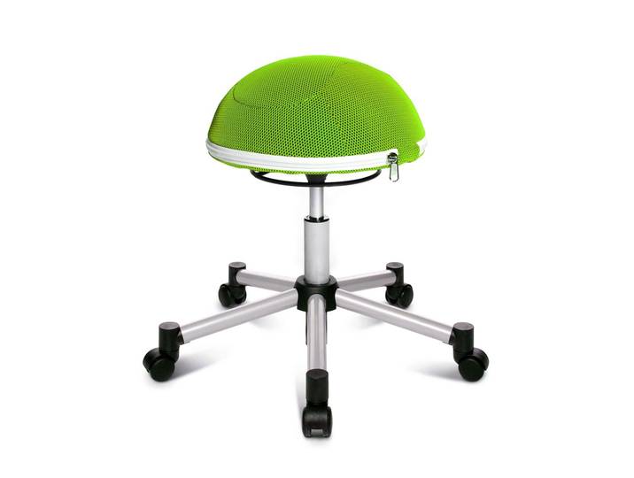 Bürohocker Topstar Sitness Half Ball Grün/Silbergrau, Teppichrollen, Dynamisches Sitzen - optimal für gesundes Sitzen