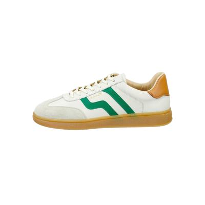 Sneaker GANT "Sneaker Cuzmo", Herren, Gr. 42, weiß (weiß, grün), Obermaterial: 100% Rindsleder Leather cow. Futter: 100% Rindsleder Leather cow. 100% Gummi rubber., Schuhe Sneaker