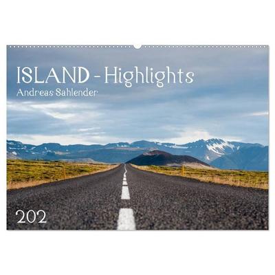 Island Highlights (Wandkalender 2027 DIN A2 quer), CALVENDO Monatskalender
