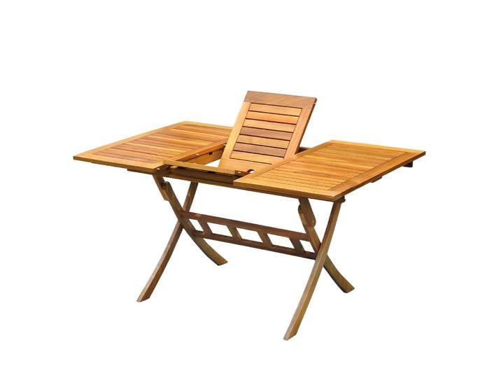 Balkon-Ausziehtisch Akazienholz, 100/140x90 cm, rotbrauner Aus...