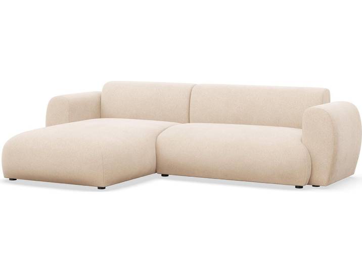 Selsey Emia – L-Form Ecksofa mit Schlaffunktion, Chenille-Stoff, links ausgerichtet, Hellbeige