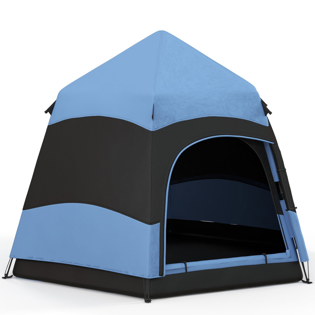Dakota Fields Brohel Double Layer Instant Pop Up Tent with Rainfly 4 Person Blue Blue;Black 6 Person