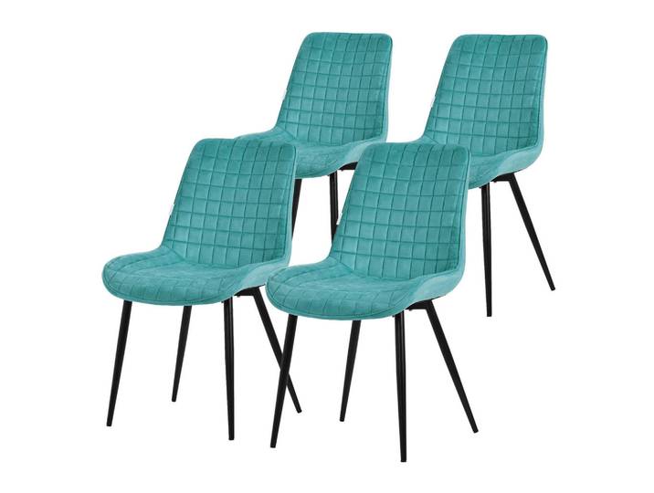 Ml-Design Esszimmerstuhl Petrol 4er Set, Metall, 52x89x60 cm, Esszimmer, Stühle