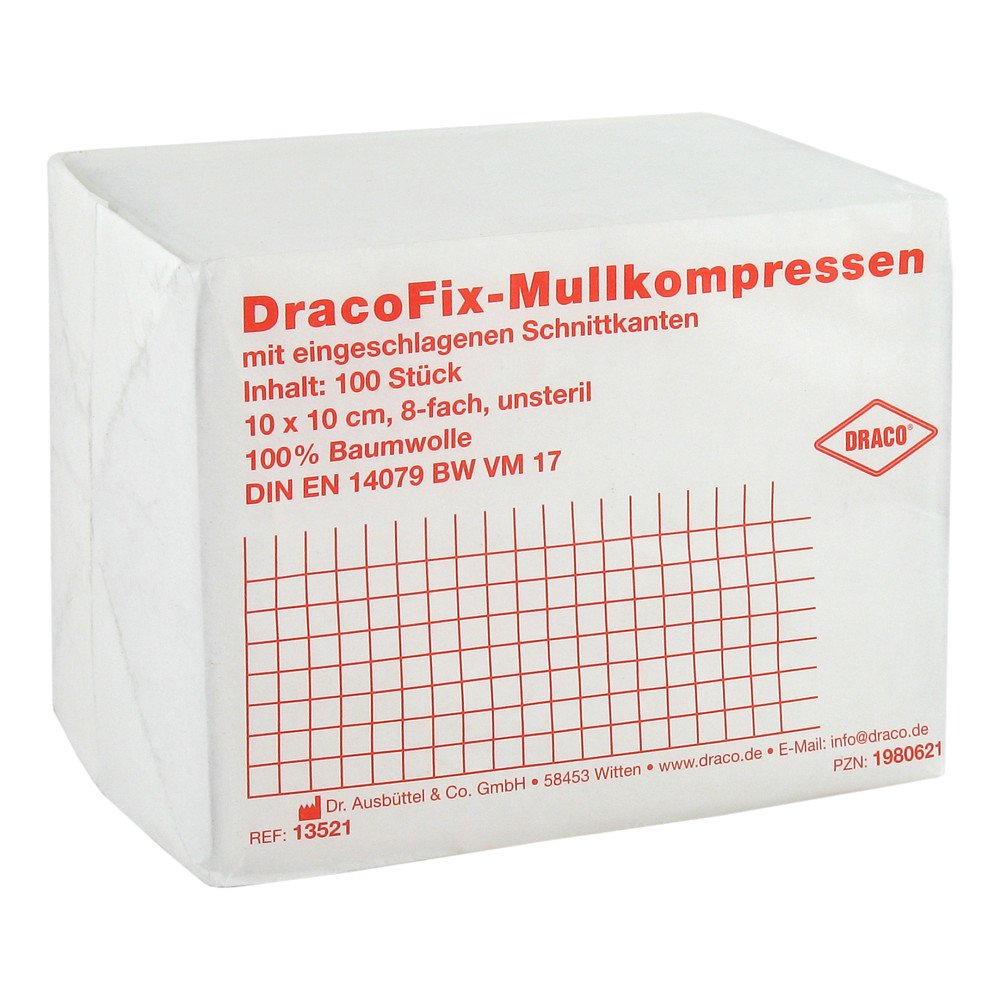 Dr. Ausbüttel GmbH & Co. KG Dracofix Op-kompressen unsteril 10x10cm 8fach 01980621