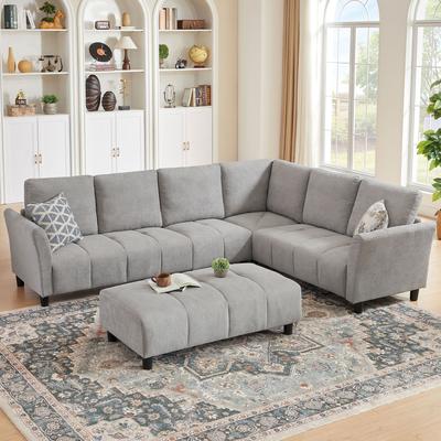Jarenie """102.56"" W Reversible Sectional Sofa with Corner Seat & Extended Bench"