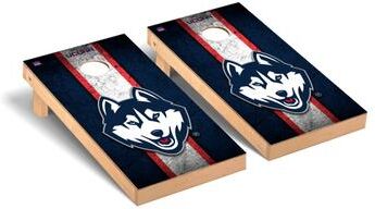 Skip's Garage Connecticut UCONN Huskies Vintage Cornhole Board Set