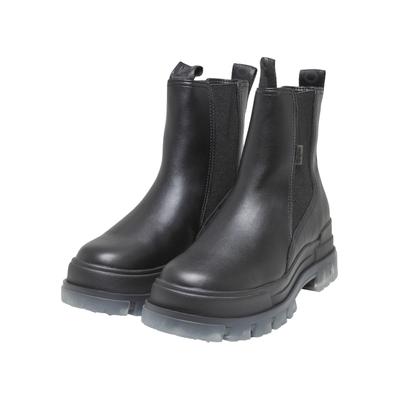 Stiefel BUFFALO "Buffalo aspha chelsea mid", Damen, Gr. 38, schwarz (schwarz, transparent), Kunstfaser, unifarben, Schuhe Stiefel