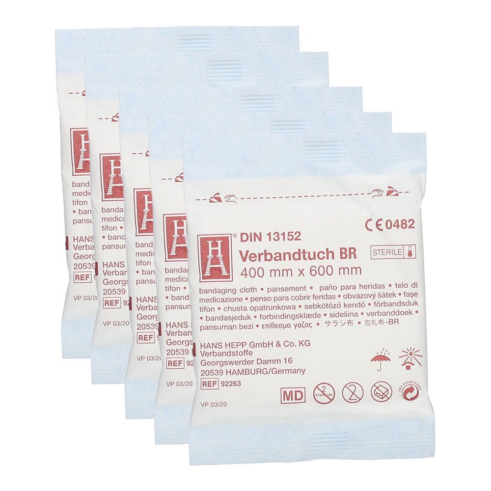 Brandwunden Verbandtuch 40x60cm steril 5x 5x1 St Verband