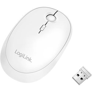 LogiLink Maus ID0205, 3 Tasten, 1600 dpi, kabellos, weiß