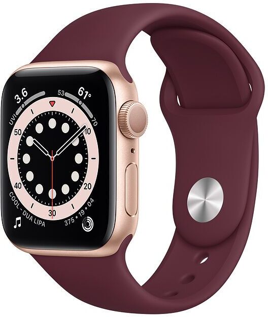 Apple Watch Series 6 Aluminium 40 mm (2020)   GPS   gold   Plum Sport Band - Refurbished