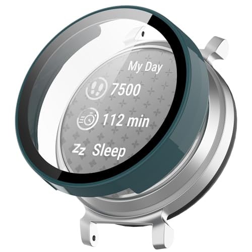 Wigento Beschermhoes voor Garmin Lily 2 met Hardglas, Donkergroen