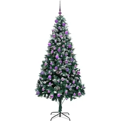 vidaXL, Weihnachtsbaum, Olivia (mit 120 lilafarbenen Bällen) (210 cm)