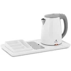 Royal Catering Professioneller Hotel-Wasserkocher weiss 1,2 L 1800 W mit Kaffee- und Teestation, Wasserkocher, Weiss