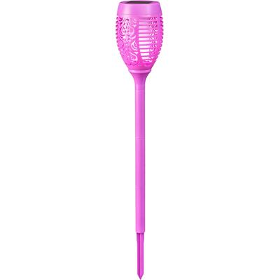 LED Gartenfackel BONETTI, lila, H:72cm, Leuchten, LED Solar Gartenfackel mit realer Flamme 3er Set