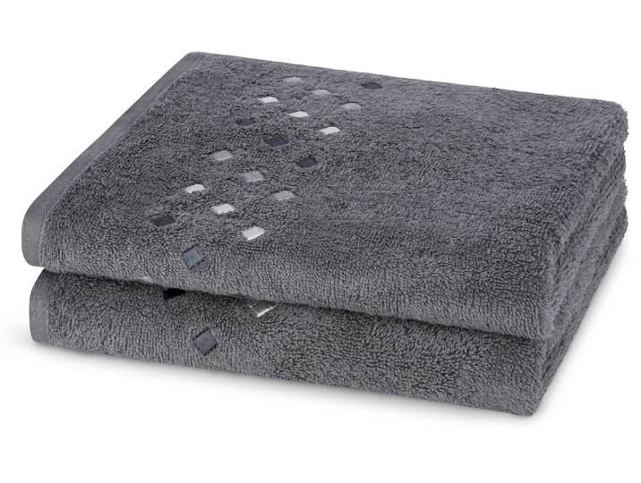 Handtücher ROSS Stoneline , grau (graphit), B:50cm L:100cm, Frottier, Baumwolle, Handtücher, Handtücher, aus feinster Baumwolle
