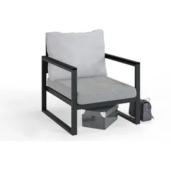 WellHome - Gartensessel in Anthrazitgrau farbe 74x65x75cm